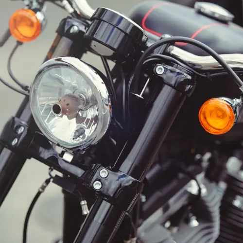 A parked motorcycle